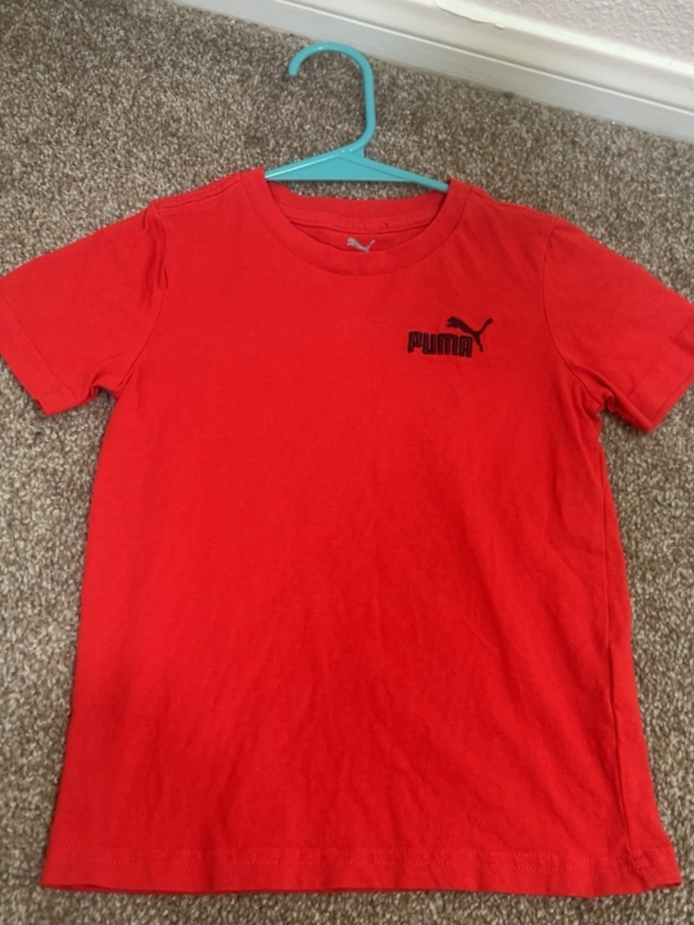 Puma Red Short Sleeve Tee with Black Logo